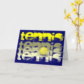 テニスプレーヤーハッピーバースデー カード (黄色い花)