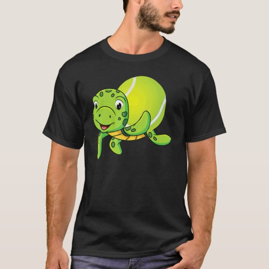 テニスプレーヤーラケット猫 Tシャツ (正面)