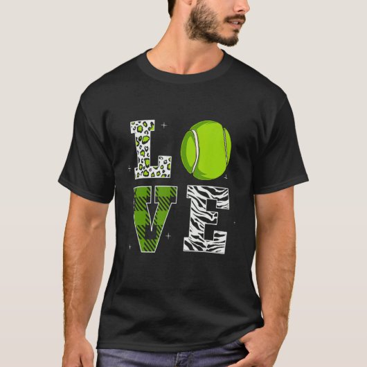 テニスプレーヤーラブデザイン Tシャツ (正面)
