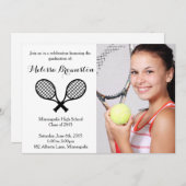 テニスプレーヤー卒業パーティー写真招待状 招待状 (正面/裏面)