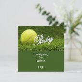 テニスプレーヤー向けの誕生日カード（ボール付き） 招待状 (スタンド正面)