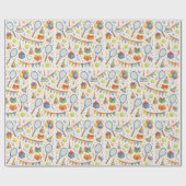 テニスプレーヤー紙のテニス誕生日パーティー ラッピングペーパー (フラット)