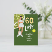 テニスプレーヤー60歳誕生日 ポストカード (スタンド正面)