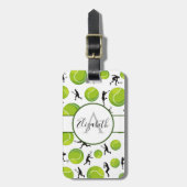 テニスプレーヤー コーチ シルエット 名前 オーダーメイド ラゲッジタグ (正面縦)