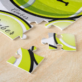 テニスプレーヤー&ボール名パターン クラシックスポーツ ジグソーパズル (側面)