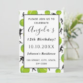 テニスプレーヤー＆ボール バースデーパーティー キッズ コーチ ファン 招待状 (スタンド正面)