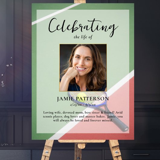 テニスプレーヤー　人生の祭典　写真による葬儀 ポスター