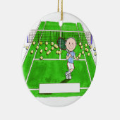 テニスプレーヤー、男性-マンガパーソナライズされたー セラミックオーナメント (右)