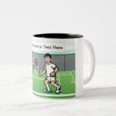 テニスプレーヤー – PrintedPerfectによる男性の漫画 ツートーンマグカップ (正面右)