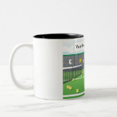 テニスプレーヤー – PrintedPerfectによる男性の漫画 ツートーンマグカップ (左)