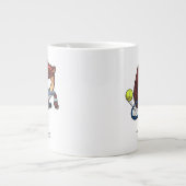 テニスプロのトゥィーナートリックショットパインマーテン漫画 ジャンボコーヒーマグカップ (正面)