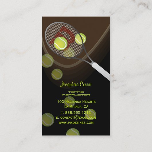 テニスプロ、テニスインストラクター名刺 名刺 (裏面)