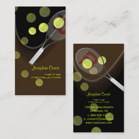 テニスプロ、テニスインストラクター名刺 名刺 (正面/裏面)