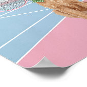 テニスプードルピンクウォーター色 ポスター (角)