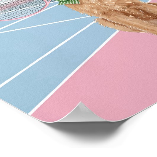 テニスプードルピンクウォーター色 ポスター (角)