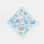 テニスベビーシャワー男の赤ちゃんブルー スタンダードランチョンナプキン (角)