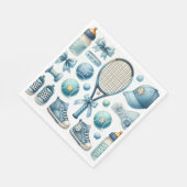 テニスベビーシャワー男の赤ちゃんブルー スタンダードランチョンナプキン (角)