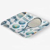 テニスベビーシャワー男の赤ちゃんブルー ペーパープレート (傾斜あり)