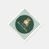 テニスベ名門私立校風のアーグリーンの誕生日 スタンダードカクテルナプキン (角)