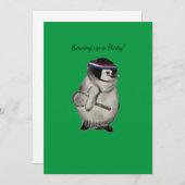 テニスペンギンとラケットパーティの招待状 招待状 (正面/裏面)