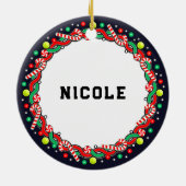 テニスホリデーギフトセラミックオーナメント セラミックオーナメント (裏面)