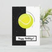テニスホリデーズクリスマスボールブラック&ホワイトスポーツ シーズンカード (スタンド正面)
