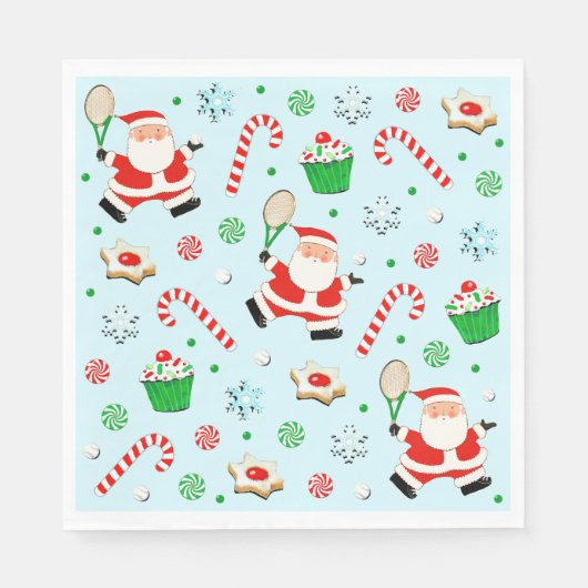 テニスホリデーパーティー スタンダードランチョンナプキン (正面)