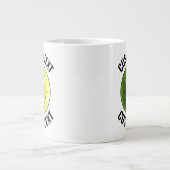 テニスボーカスタムル顔&パーソナライズされた文字 ジャンボコーヒーマグカップ (正面)