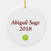 テニスボーパーソナライズされたルクリスマスツリーオーナメント セラミックオーナメント (裏面)