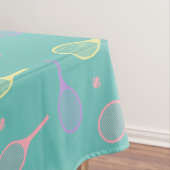 テニスボールがグリーンのパステルテニスラケット テーブルクロス (インサイチュ)