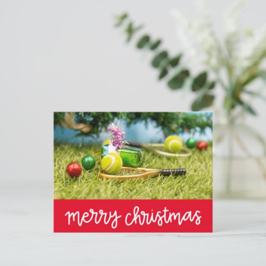 テニスボールとオーナメント シーズンポストカード (スタンド正面)