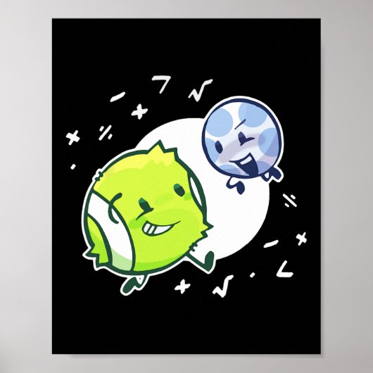 テニスボールとゴルフボールのデュオ数学 ポスター (正面)