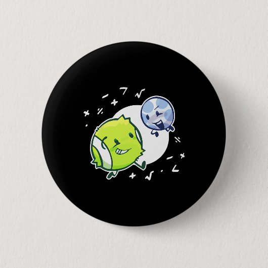 テニスボールとゴルフボールのデュオ数学 缶バッジ (正面)