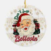 テニスボールとサンタのテニスクリスマス セラミックオーナメント (裏面)