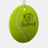 テニスボールとサンタのテニスクリスマス セラミックオーナメント (右)