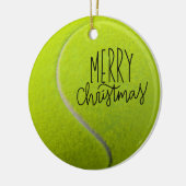 テニスボールとサンタのテニスクリスマス セラミックオーナメント (左)