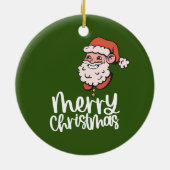 テニスボールとサンタのテニスクリスマス セラミックオーナメント (裏面)