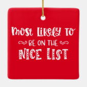 テニスボールとサンタクロースとテニスクリスマス セラミックオーナメント (裏面)