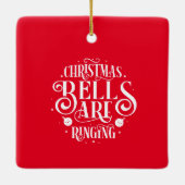 テニスボールとサンタクロースとテニスクリスマス セラミックオーナメント (裏面)