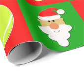 テニスボールとサンタテニスの選手がクリスマス ラッピングペーパー (ロールコーナー)