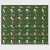 テニスボールとサンタハット付きテニスクリスマス ラッピングペーパー (フラット)