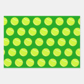 テニスボールとサンタレッドとグリーンクリスマス ラッピングペーパーシート (正面2)