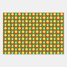 テニスボールとサンタレッドとグリーンクリスマス ラッピングペーパーシート