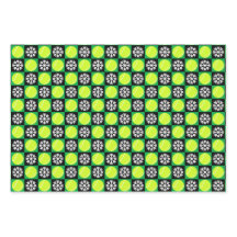 テニスボールとスノーフレークブラック&グリーンクリスマス