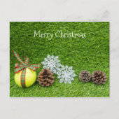 テニスボールとテニスのメリークリスマス ポストカード (正面)
