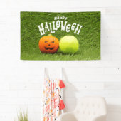 テニスボールとパンプキンバン付きテニスハロウィーン 横断幕 (インサイチュ)