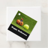 テニスボールとパンプキン付きテニスハロウィーン フェイバータグ (インサイチュ)