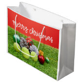 テニスボールとプレゼント ラージペーパーバッグ (正面アングル)