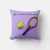 テニスボールとラケットのライフはコートの方が良い クッション (正面)