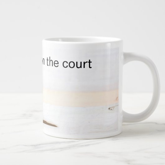 テニスボールとラケットのライフはコートの方が良い ジャンボコーヒーマグカップ (右)